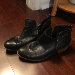 Black leather Lucky brand booties.